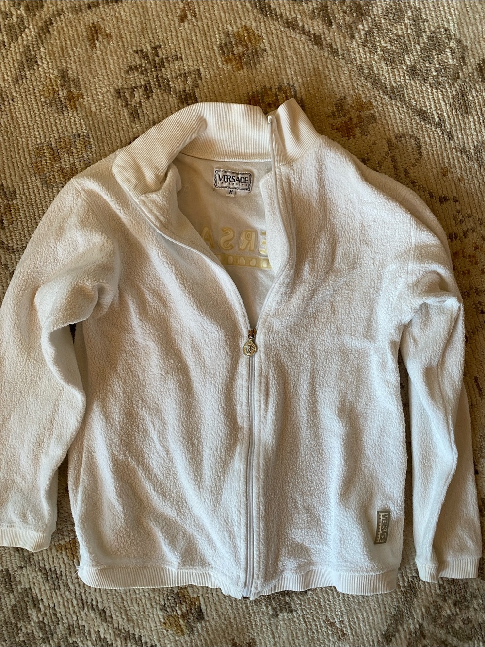 Versace  White Full-Zip Fleece Jacket soft